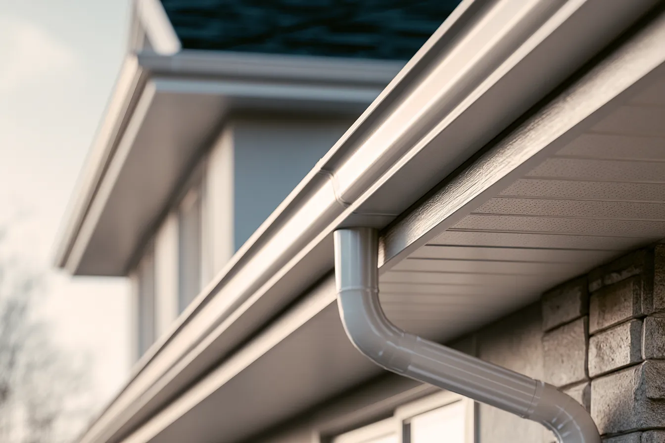 Close-up detail of roofing work